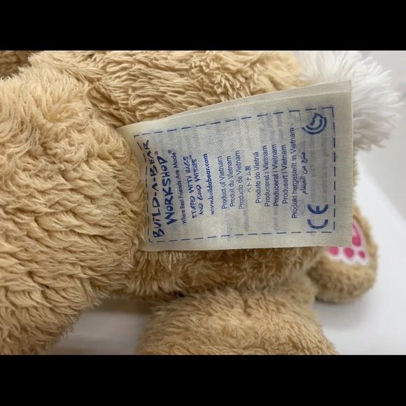 Build a Bear Pawlette Tan Bunny Bunny Rabbit with Floppy Pink Ears White Tail - Picture 12 of 14